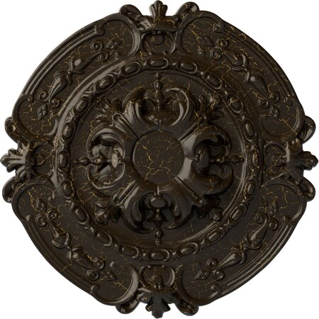 Ekena Millwork Southampton Ceiling Medallion (Canopies up to 2 3/4"), 16 3/8"OD x 1 3/4"P, Stone Hearth Crackle CM17SOSHC